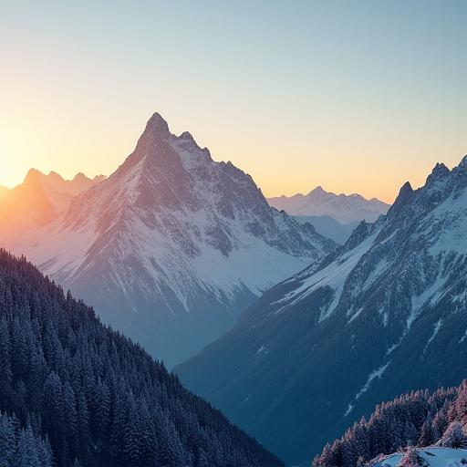 Majestätische Schweizer Alpen bei Sonnenaufgang